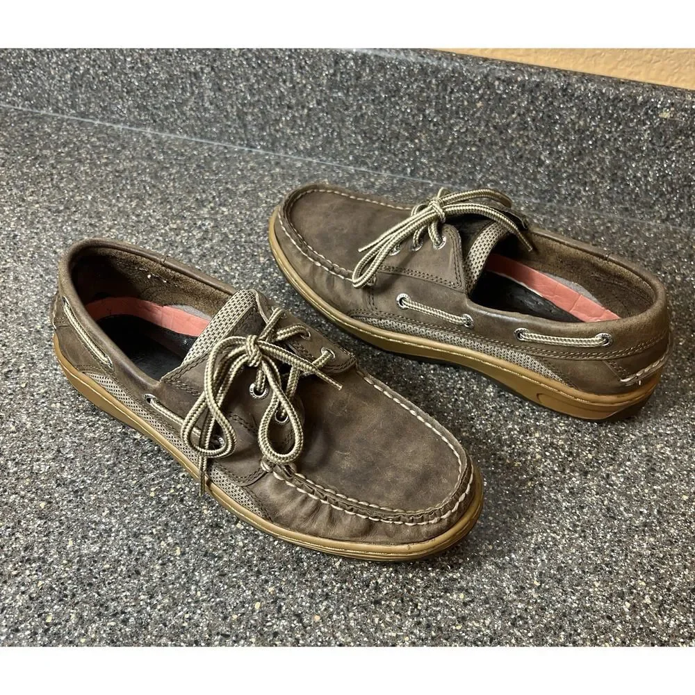 Sperry Top-Sider Mens Size 8 M Brown Leather Loafer Comfort Casual Slip On Shoes